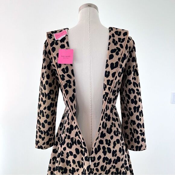NWT KATE SPADE - Forest Feline Jacquard Animal Print Dress Size 4 - Picture 10 of 16